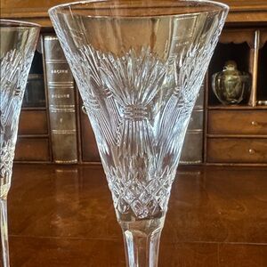 Waterford Crystal Millennial Wheat Prosperity Champagne Flutes Set of 2 New!